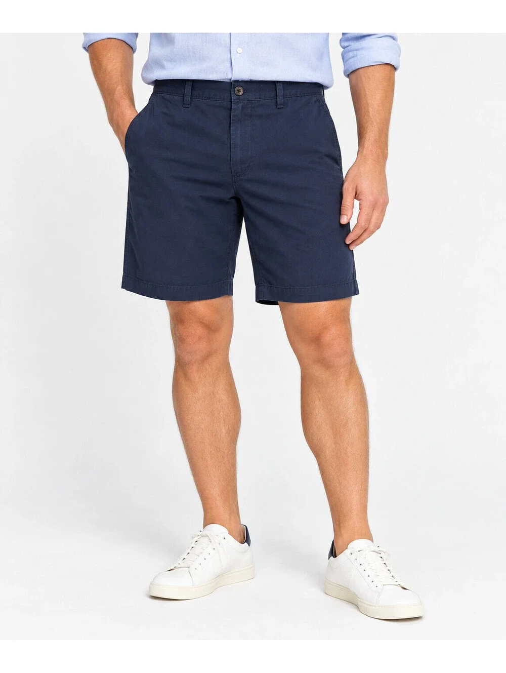 J.Crew Mens Chino Shorts Size 34 Navy Blue 100% Cotton Classic Casual